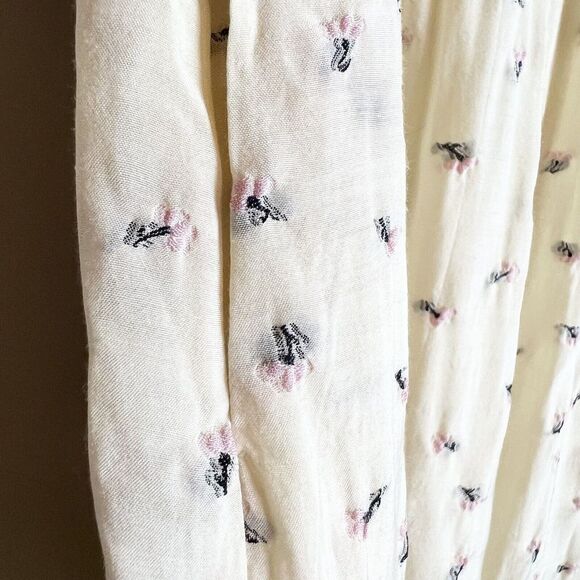 Munthe Curtis Dress Cream Floral Midi Ruffle NWT Sz 0 / XS - Picture 5 of 16